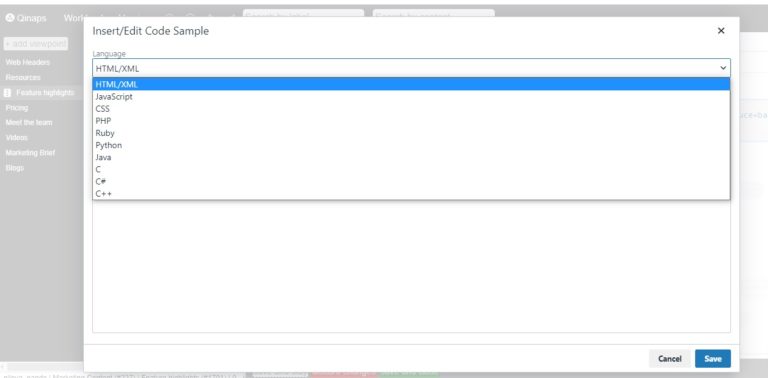 Embed code snippets